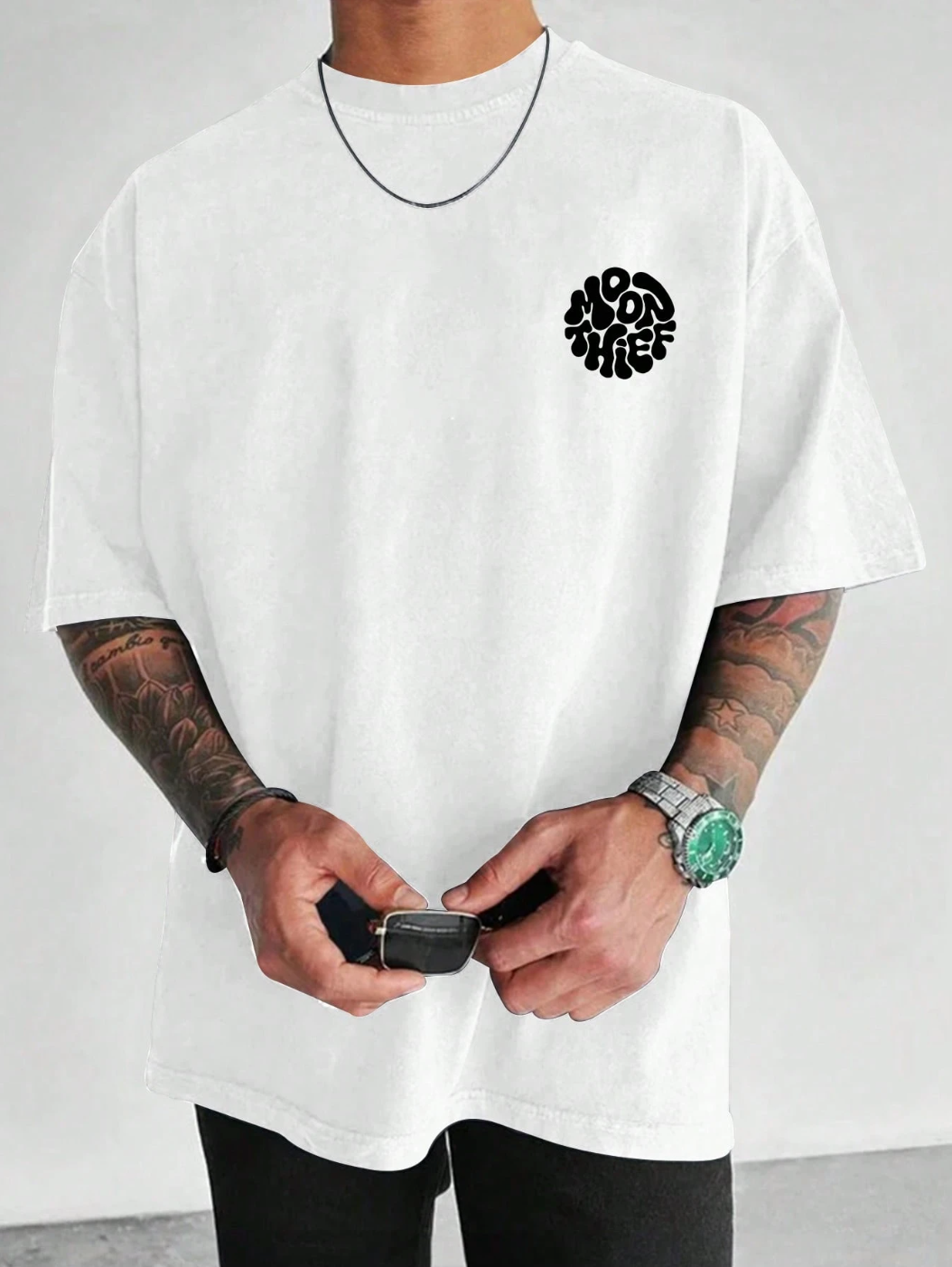 MOON THIEF Oversized Tee – White